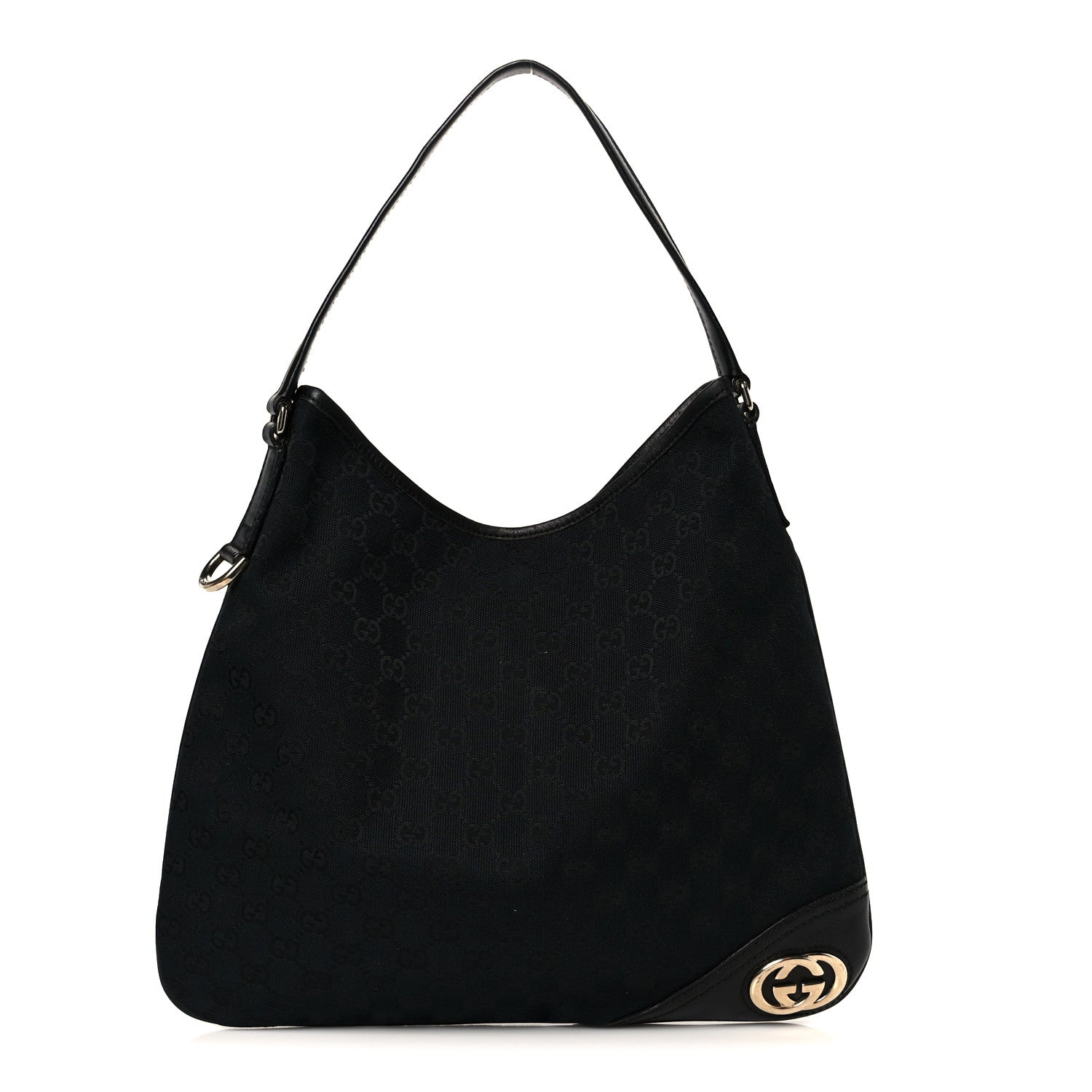 Gucci Monogram Medium New Britt Hobo Black 1 of 12