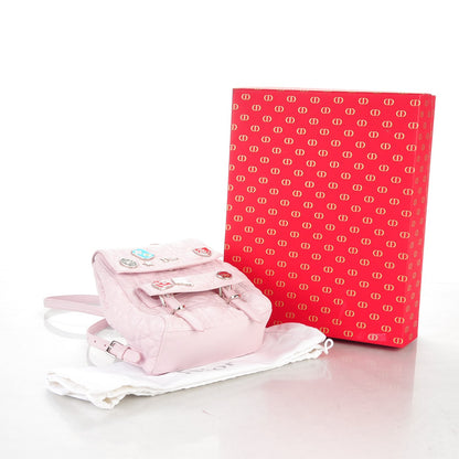 Christian Dior Lambskin Cannage Small Lucky Badge Stardust Backpack Soft Pink 4 of 7