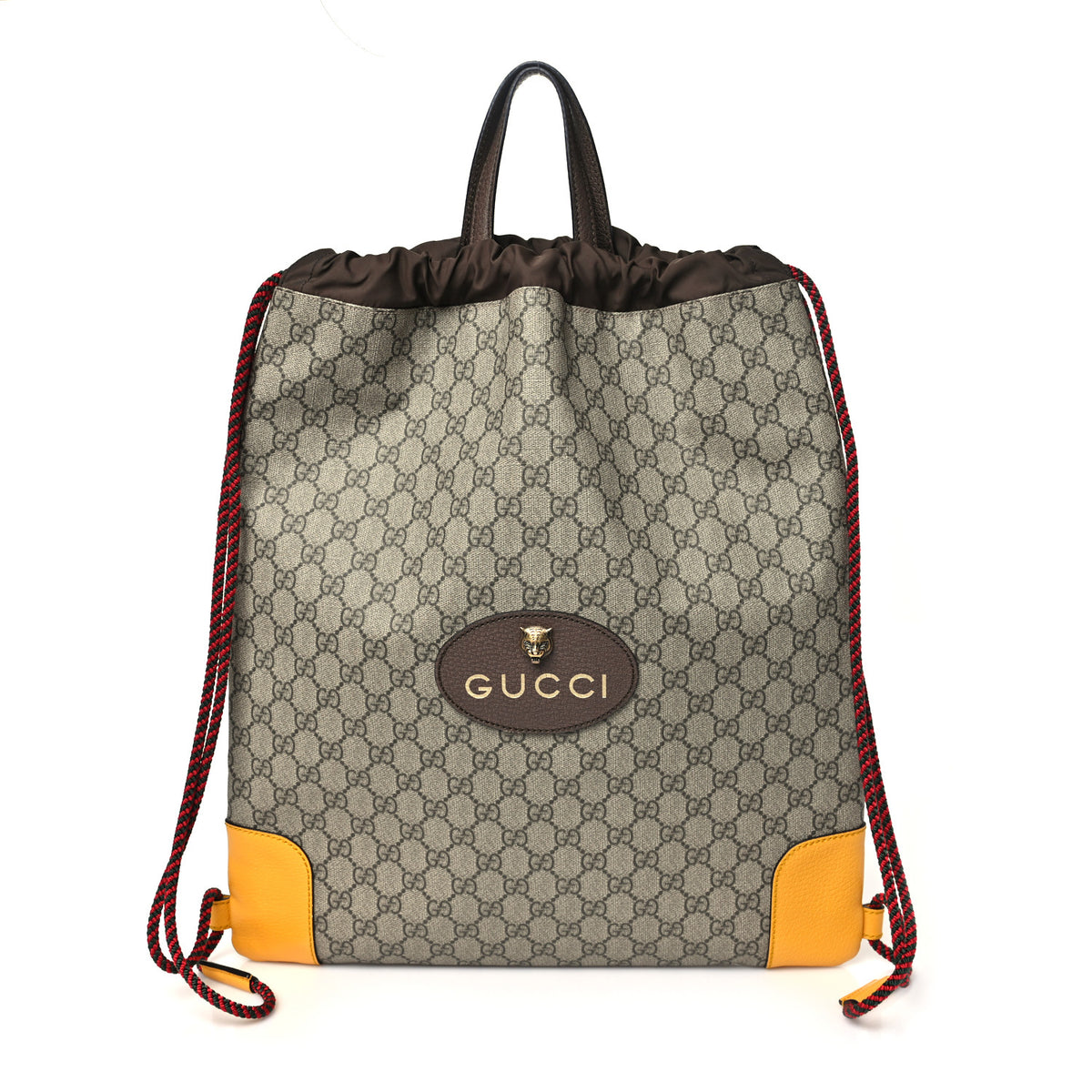 GG Supreme Monogram Neo Vintage Drawstring Backpack Beige New Acero Crop