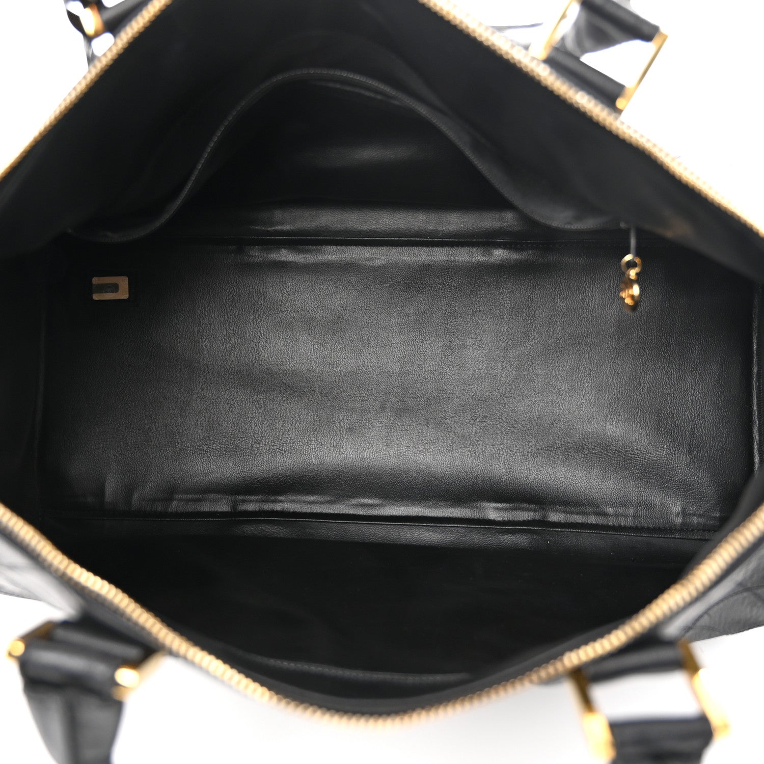 Chanel Calfskin Diamond Stitched Duffle Bag Black 4 of 13