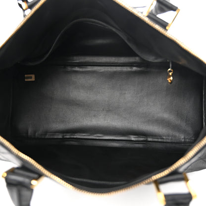Chanel Calfskin Diamond Stitched Duffle Bag Black 4 of 13