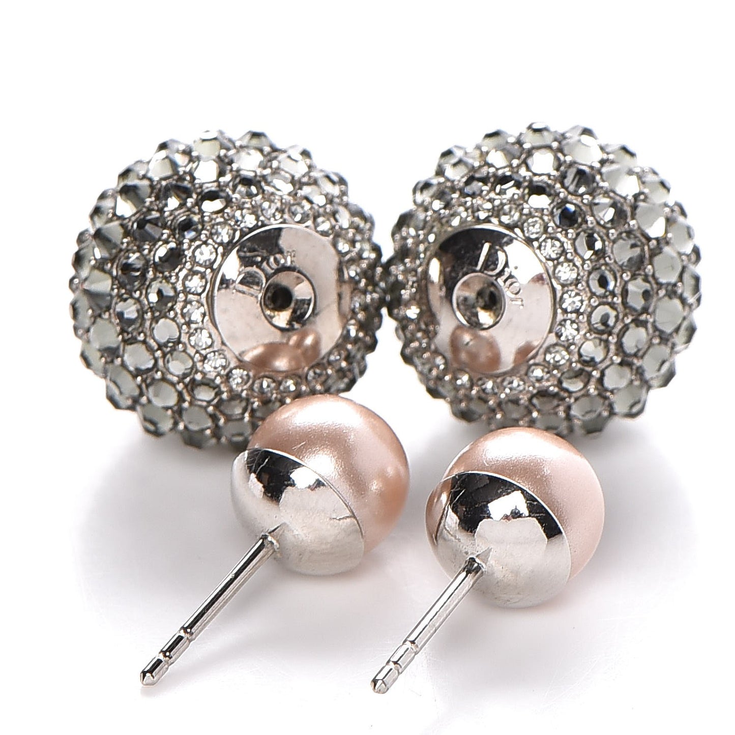 Crystal Mise En Dior Tribal Earrings Grey Pink