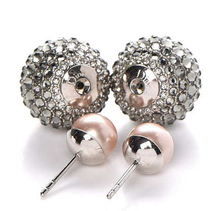 Christian Dior Crystal Mise En Dior Tribal Earrings Grey Pink 4 of 5