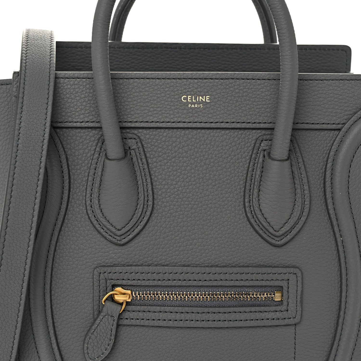 Celine Baby Drummed Calfskin Nano Luggage Kohl 9 of 11