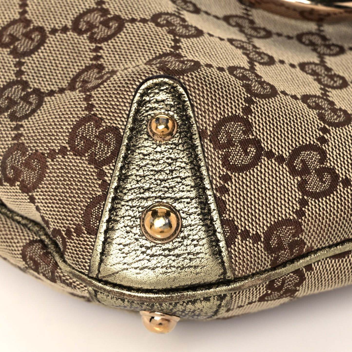 Metallic Monogram Horsebit Chain Hobo Gold
