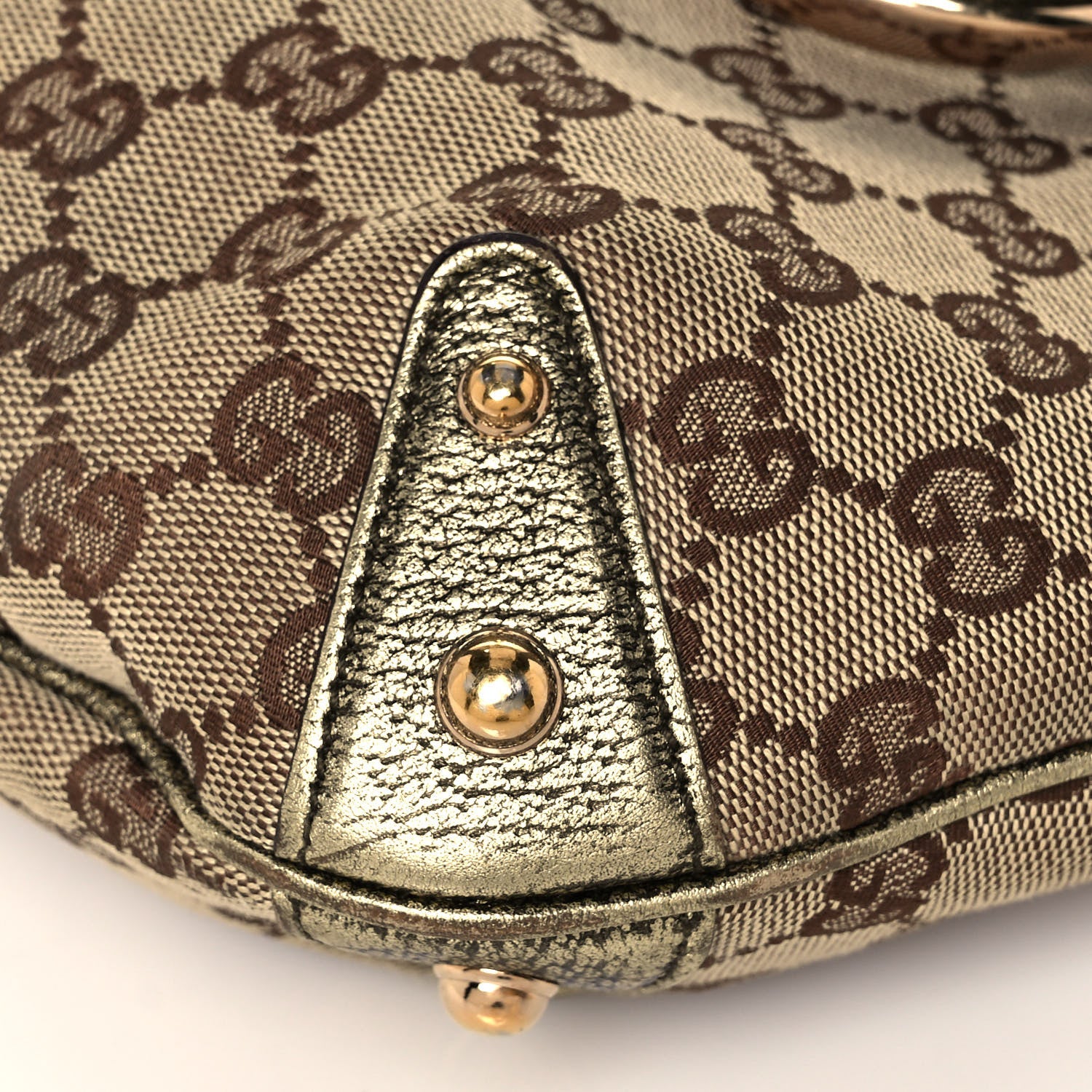 Gucci Metallic Monogram Horsebit Chain Hobo Gold 10 of 12