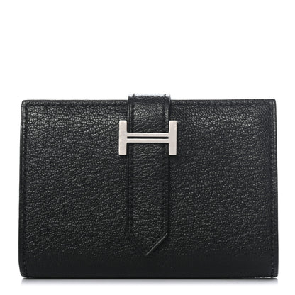 Hermes Chevre Mysore Mini Bearn Wallet Black 1 of 8