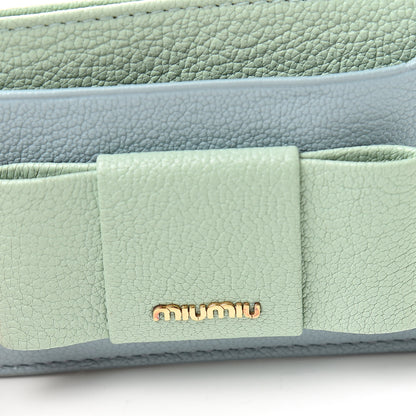 Miu Miu Goatskin Madras Card Case Lago Rugiada 8 of 9