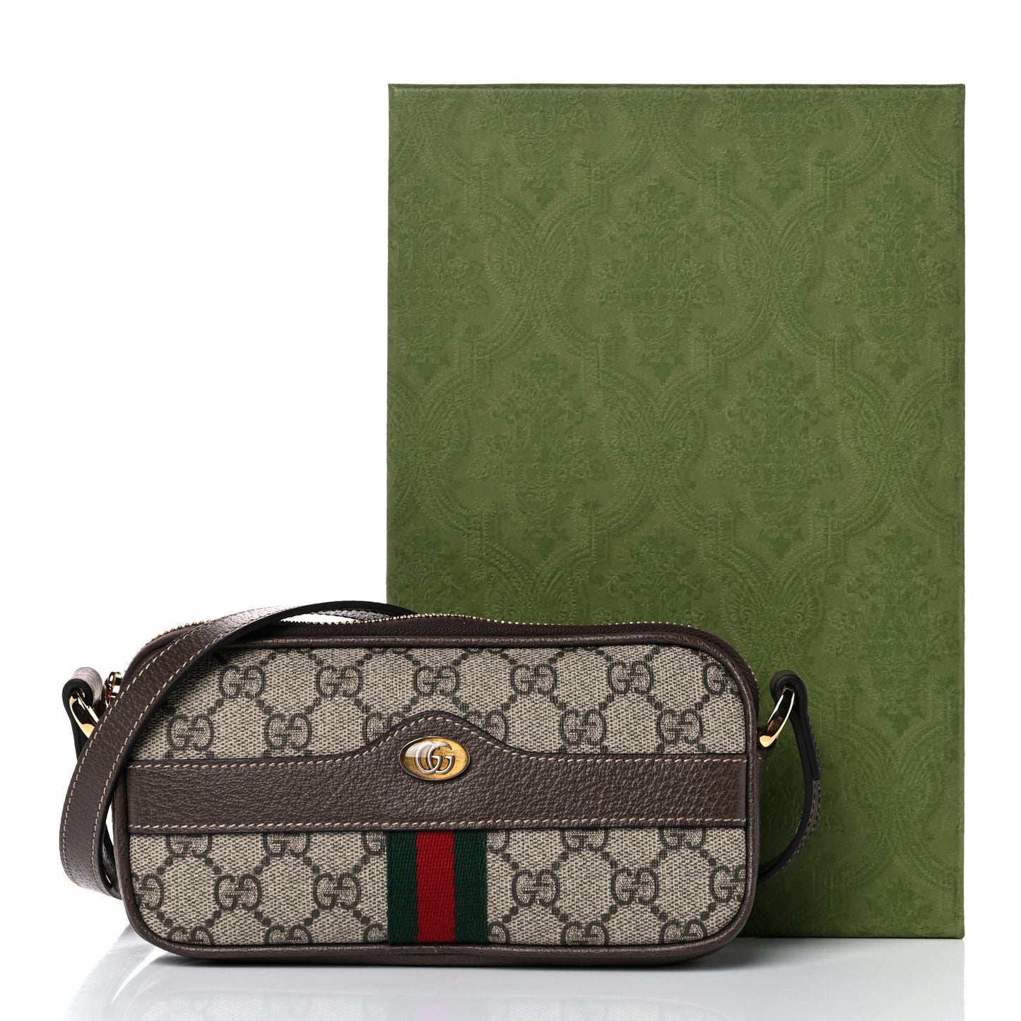 GG Supreme Monogram Web Mini Ophidia GG Bag Brown