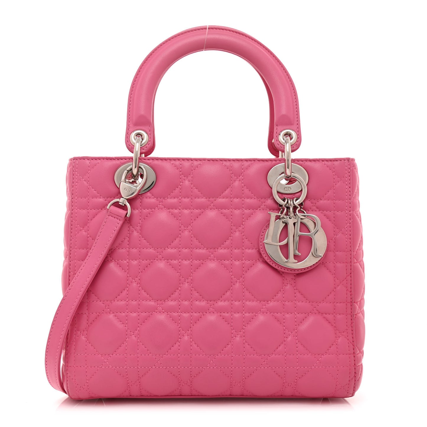 Lambskin Cannage Medium Lady Dior Pink