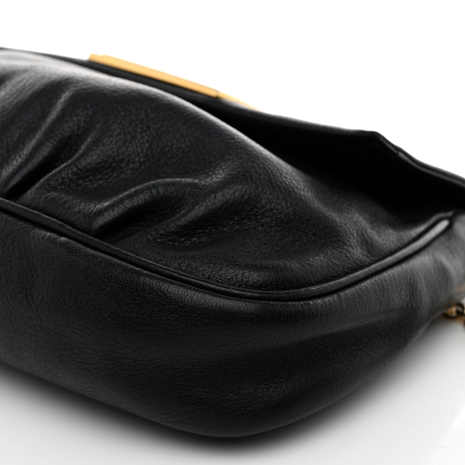 Fendi Vitello Flamingo Fendista Pouchette Crossbody Black 10 of 10