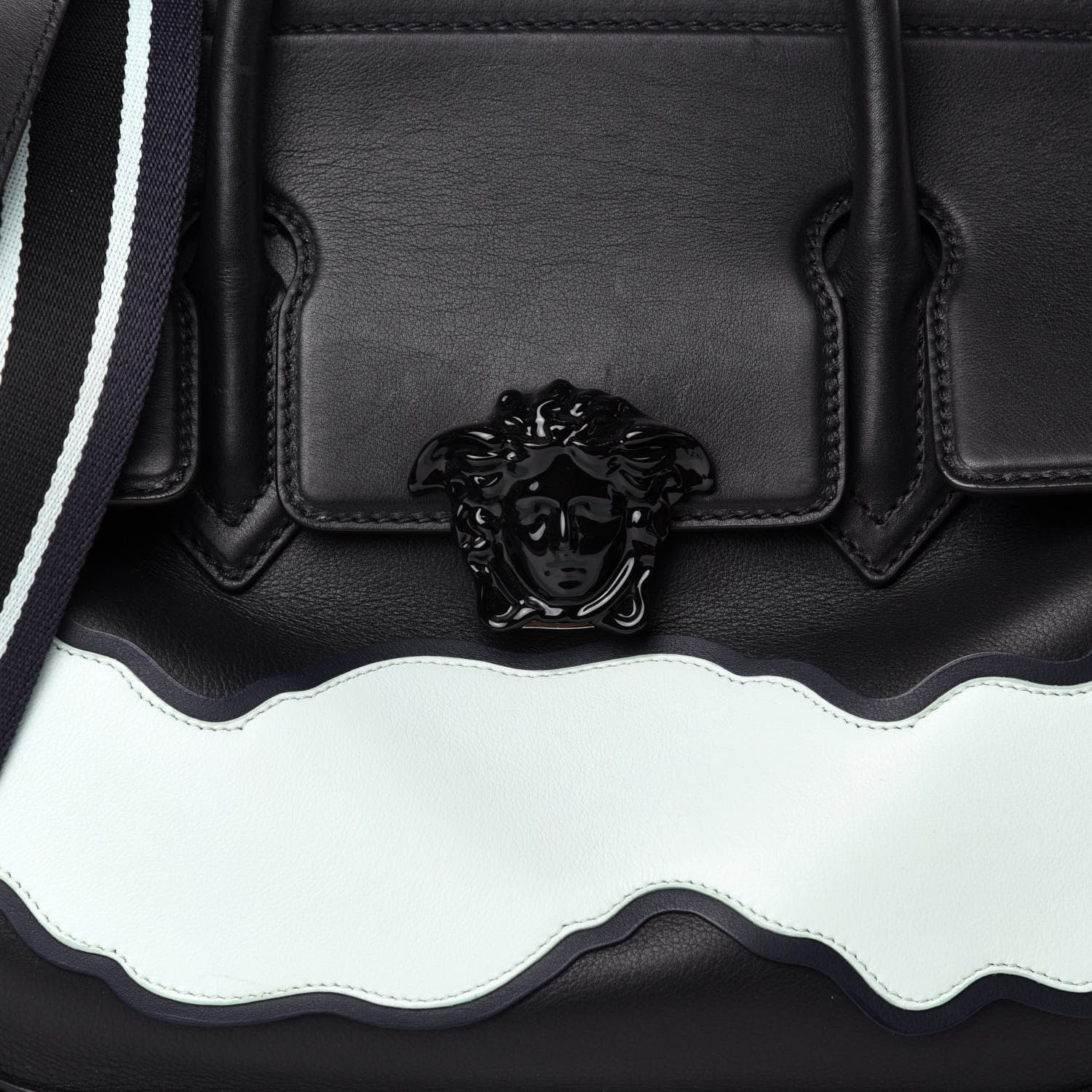 Versace Calfskin Large Palazzo Empire Bag Black Multicolor 11 of 11