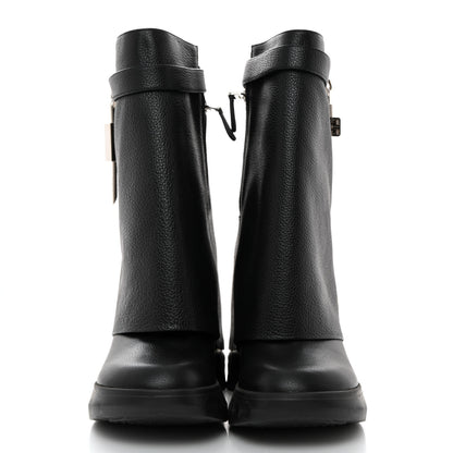 Givenchy Grained Calfskin Shark Lock Biker Ankle Boots 41 Black 2 of 7