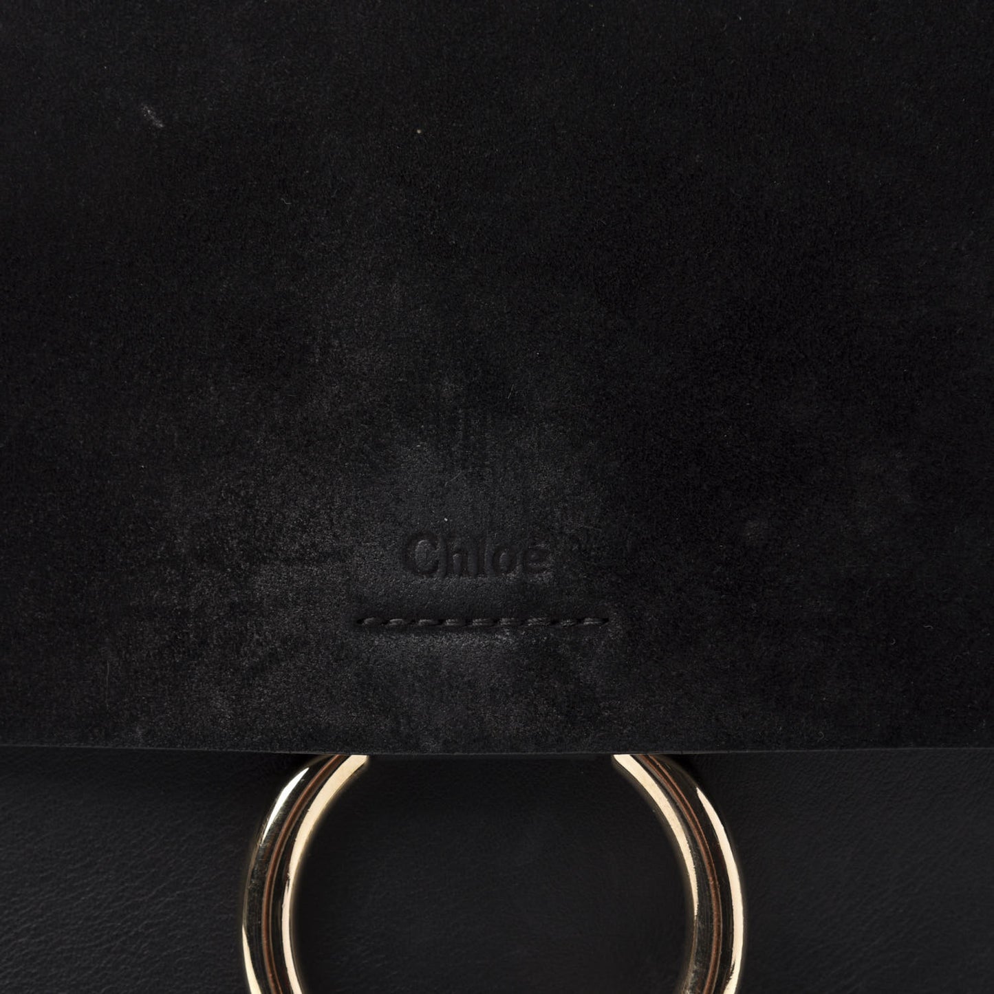 Suede Calfskin Medium Faye Shoulder Bag Black