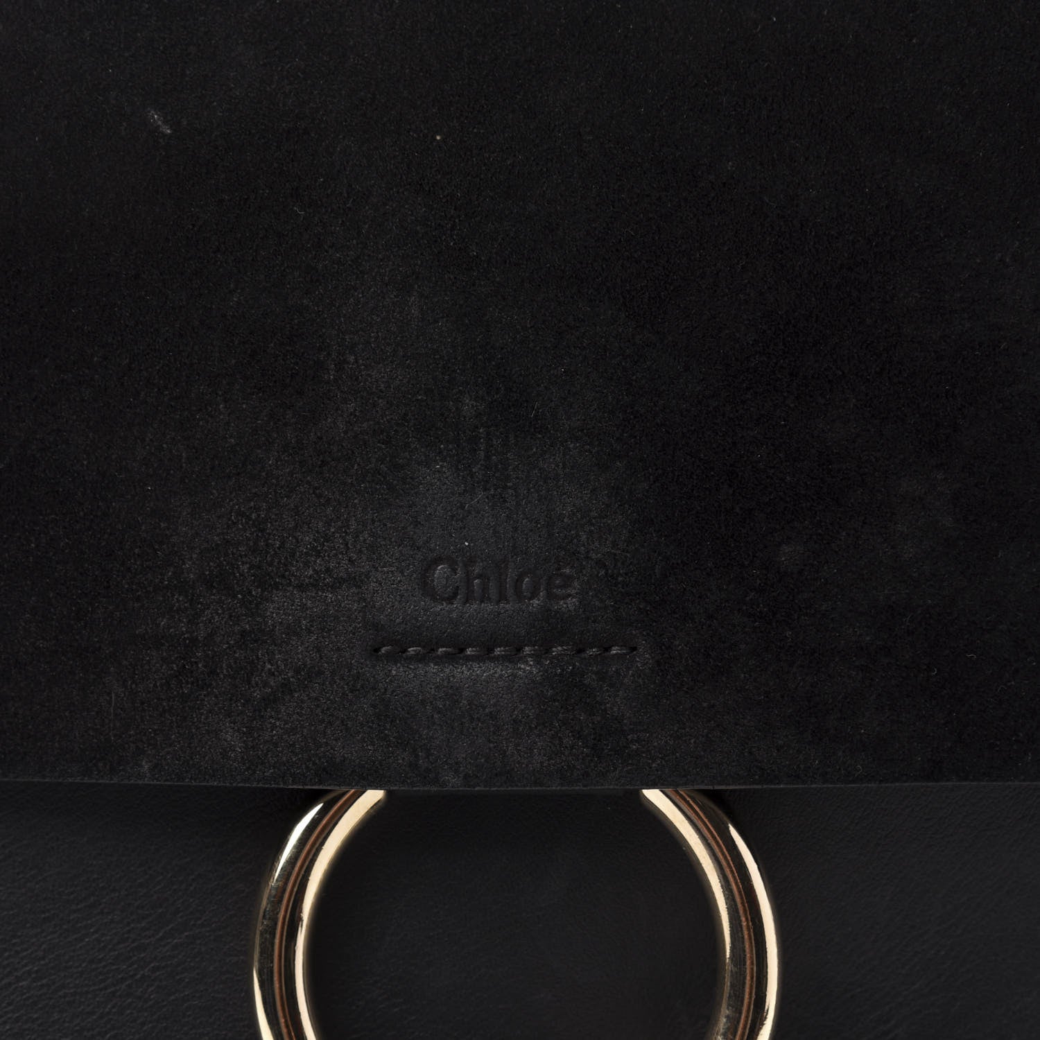 Chloe Suede Calfskin Medium Faye Shoulder Bag Black 9 of 9