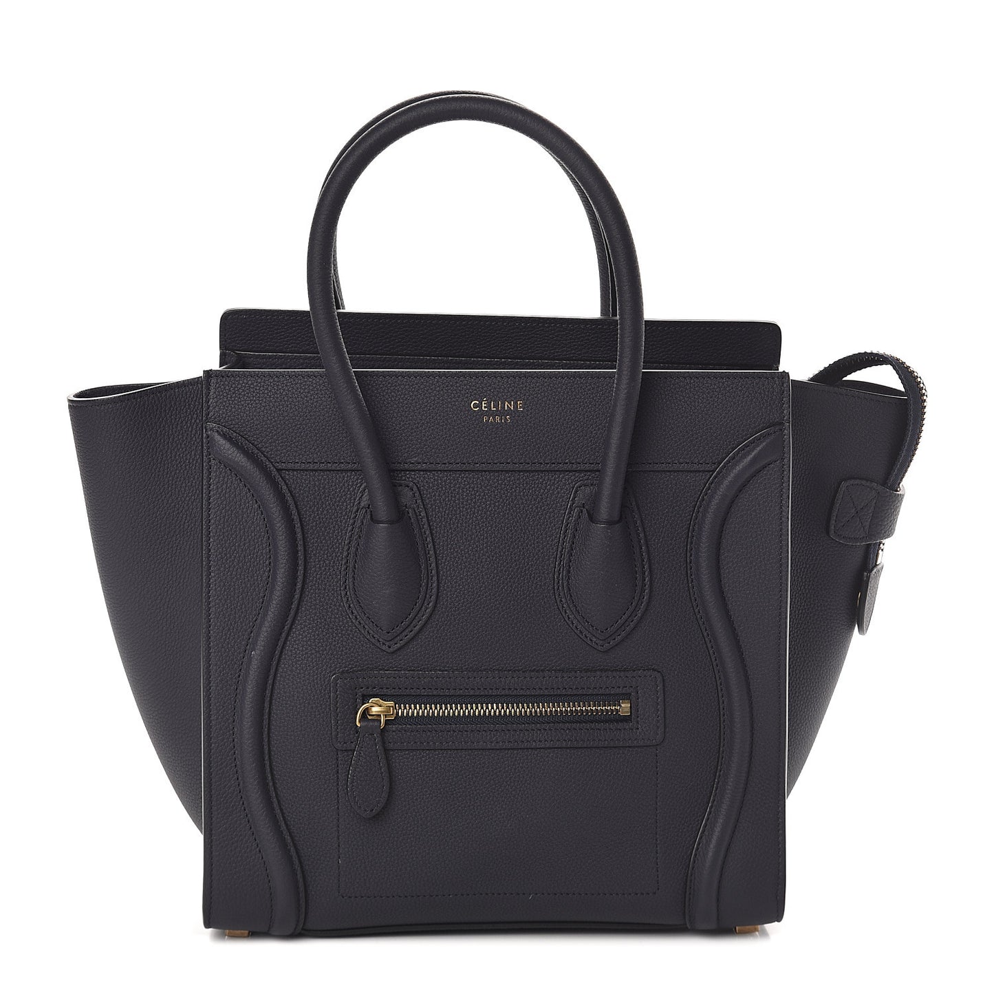 Drummed Calfskin Micro Luggage Midnight