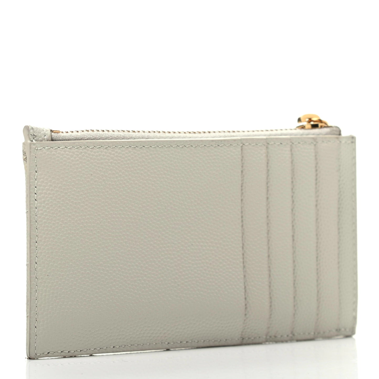 Grain De Poudre Matelasse Chevron Monogram Fragments Zippered Card Case Crema Soft