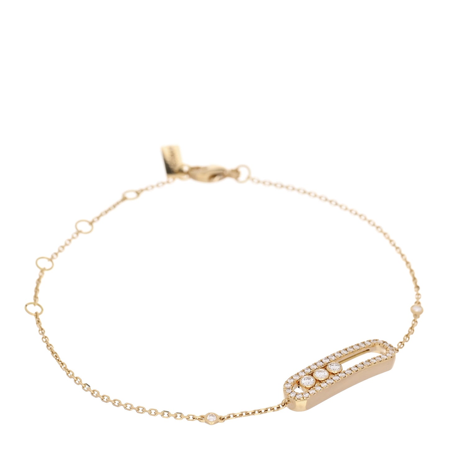 18K Yellow Gold Diamond Classic Baby Move Pave Bracelet