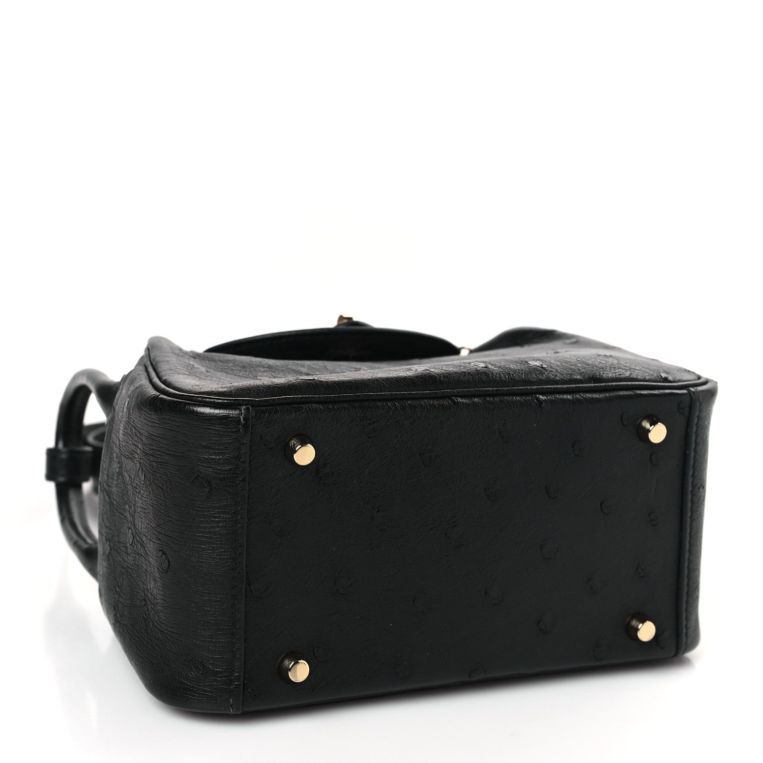 Hermes Ostrich Mini Lindy 20 Black 4 of 9