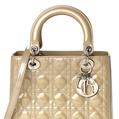 Christian Dior Patent Cannage Medium Lady Dior Beige 7 of 12