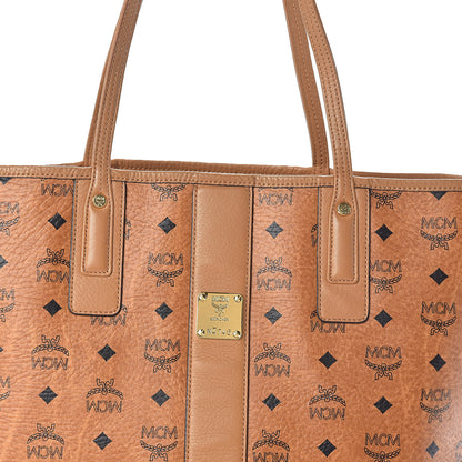 MCM Visetos Medium Liz Reversible Shopper Tote Cognac 10 of 15