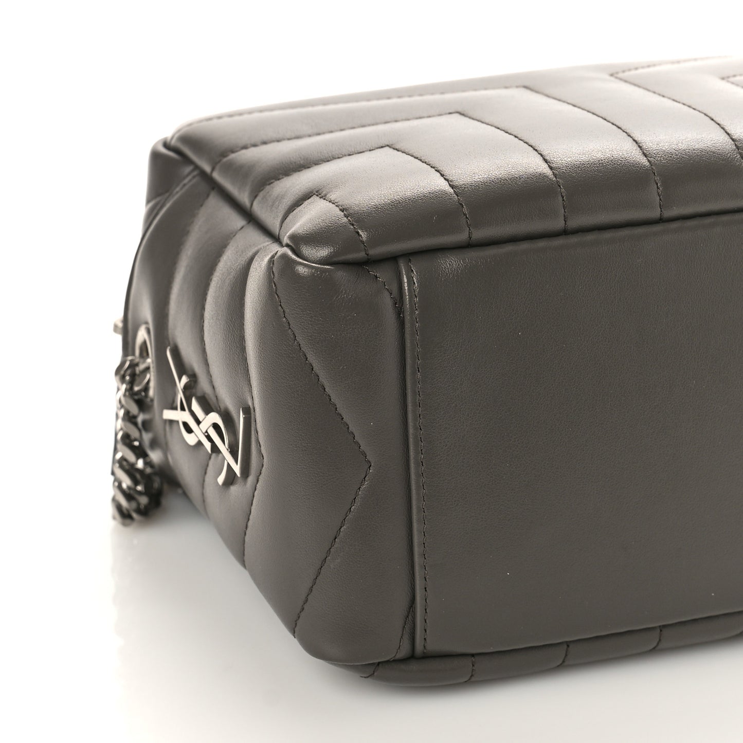 Calfskin Y Quilted Monogram Small Loulou Bowling Bag Earth