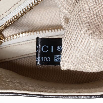 Gucci Pebbled Calfskin Medium Soho Chain Shoulder Bag Off White 9 of 9