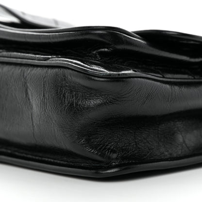 Saint Laurent Crinkled Calfskin Matelasse Monogram Baby Niki Chain Satchel Black 10 of 15
