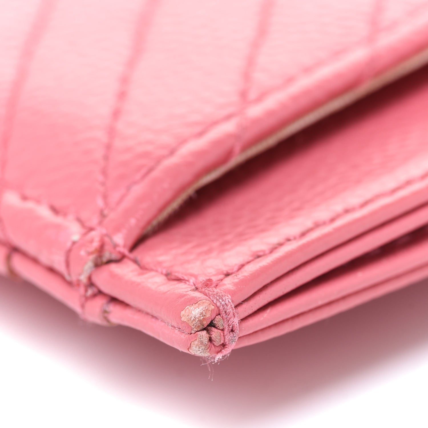 Chanel Caviar Chevron Quilted Card Holder Pink 10 of 11