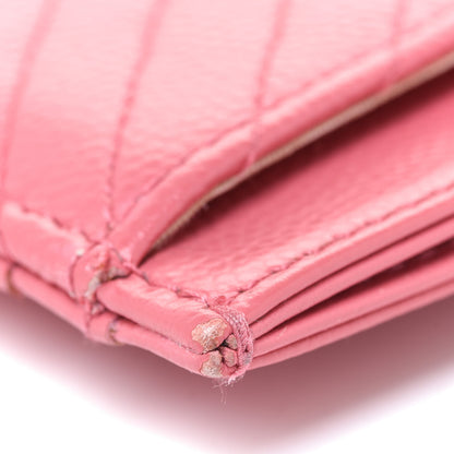 Chanel Caviar Chevron Quilted Card Holder Pink 10 of 11
