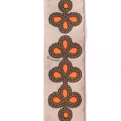 Hermes Silk Galons Et Brandebourg Twilly Orange Mastic Bronze 3 of 3