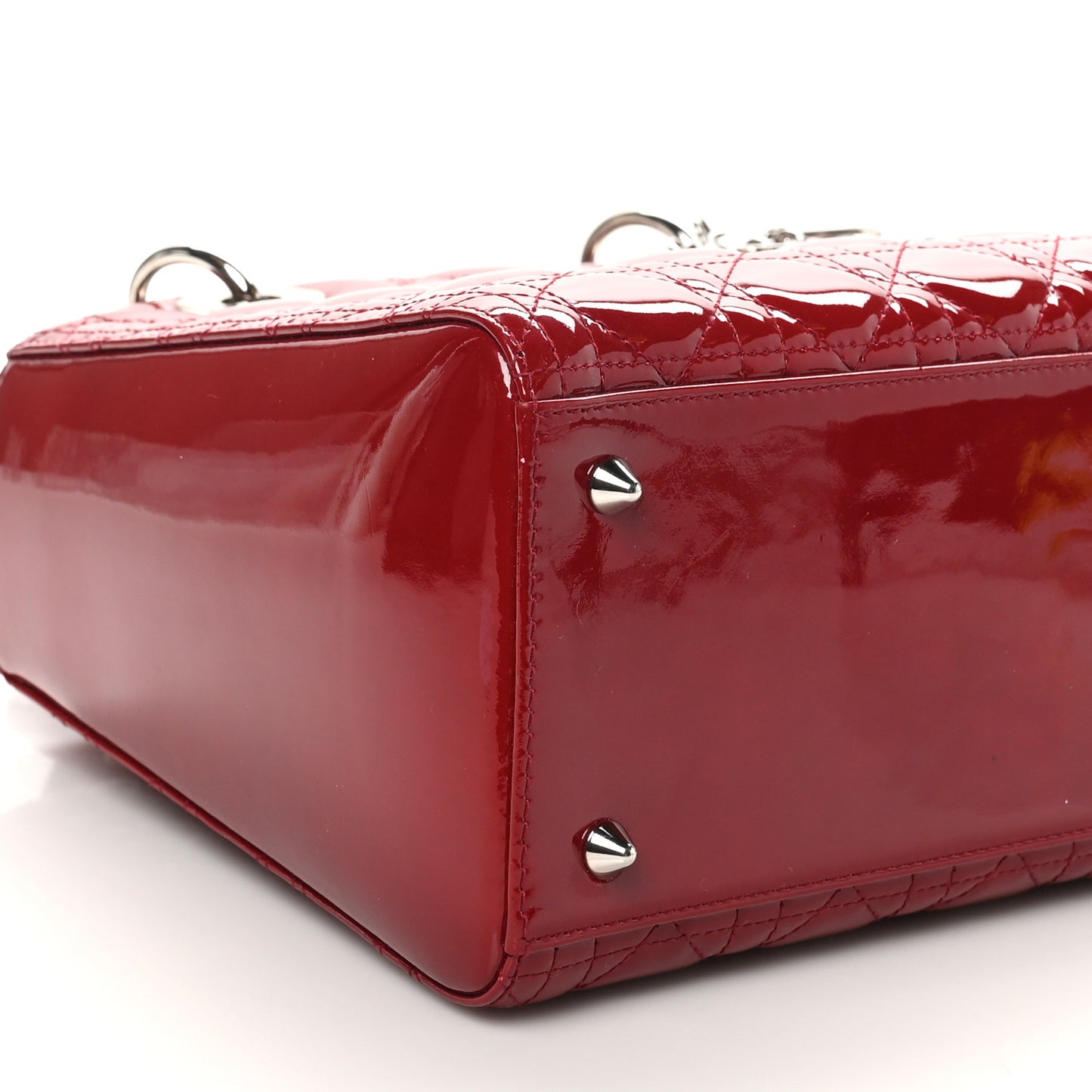 Patent Cannage Medium Lady Dior Red