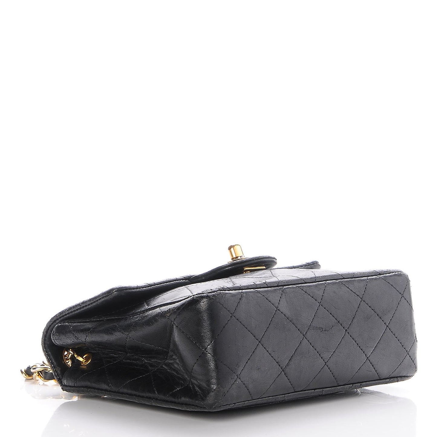 Lambskin Quilted Mini Square Flap Black