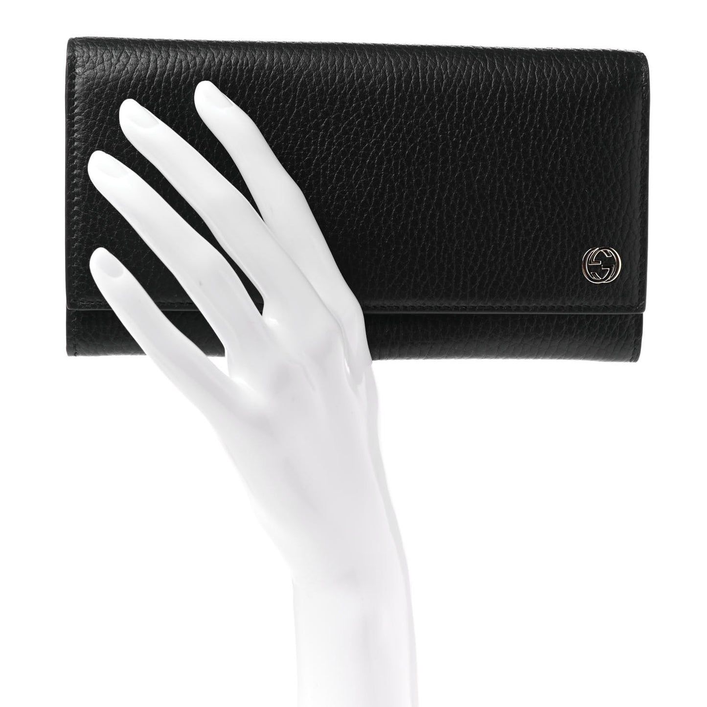 Pebbled Calfskin Interlocking G Continental Wallet Black