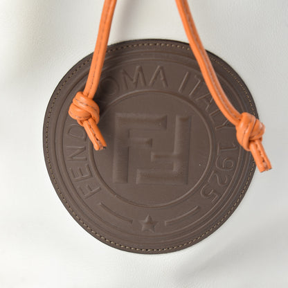 Fendi Vitello Grace Century F is Fendi Stamp Patch Bi-Color Grande Mon Tresor Bucket Bag White Ice Aranciata Maya 8 of 12