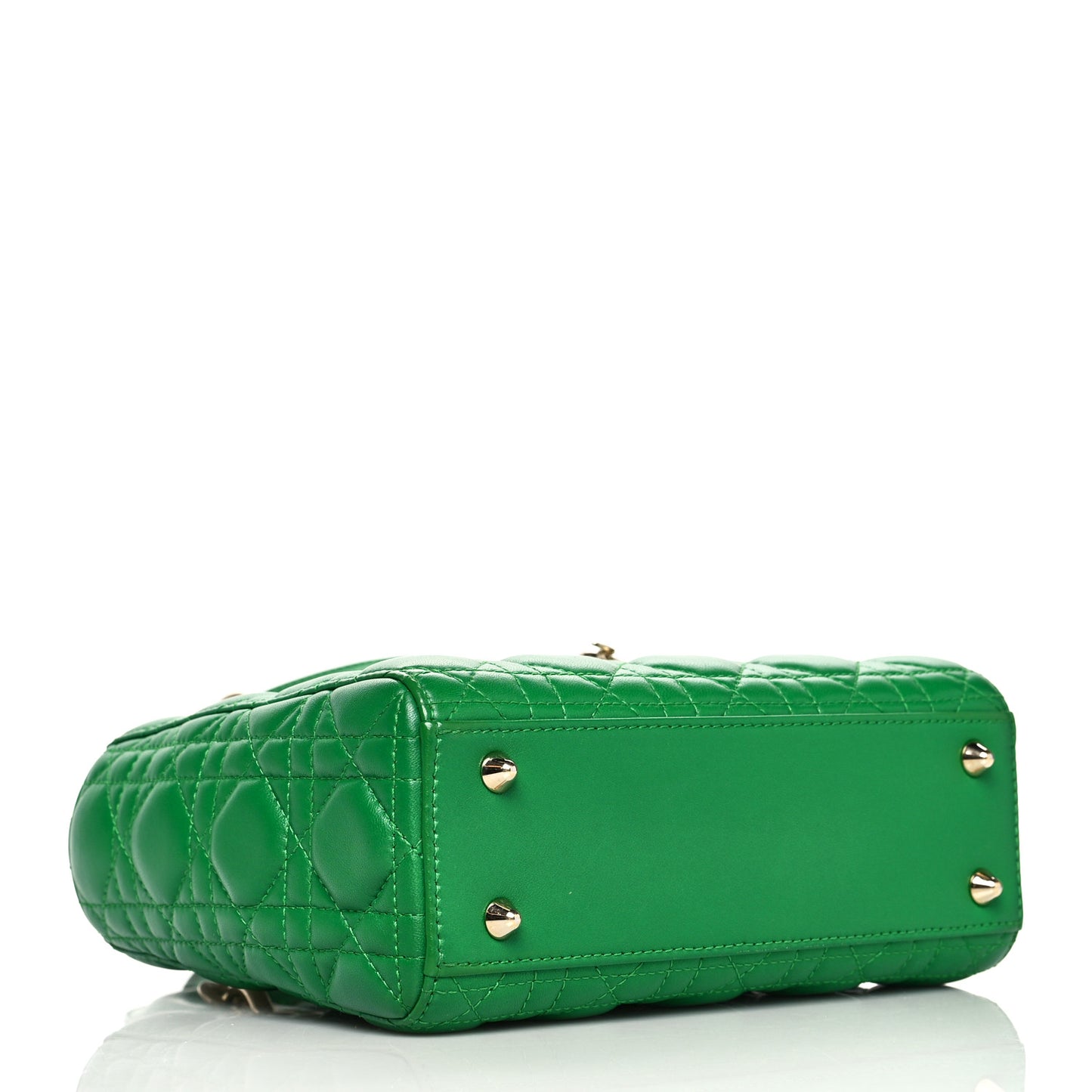 Lambskin Cannage Small Lucky Badges My Lady Dior Green