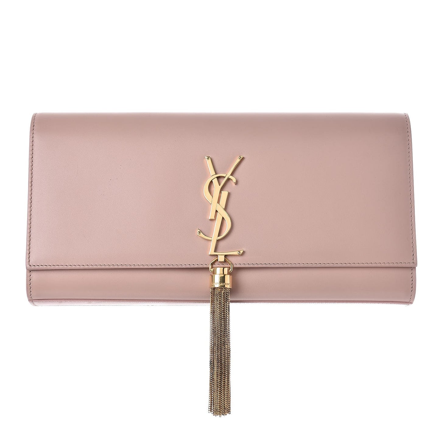 Calfskin Classic Monogram Tassel Clutch Pale Blush