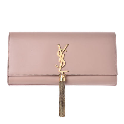 Saint Laurent Calfskin Classic Monogram Tassel Clutch Pale Blush 1 of 10