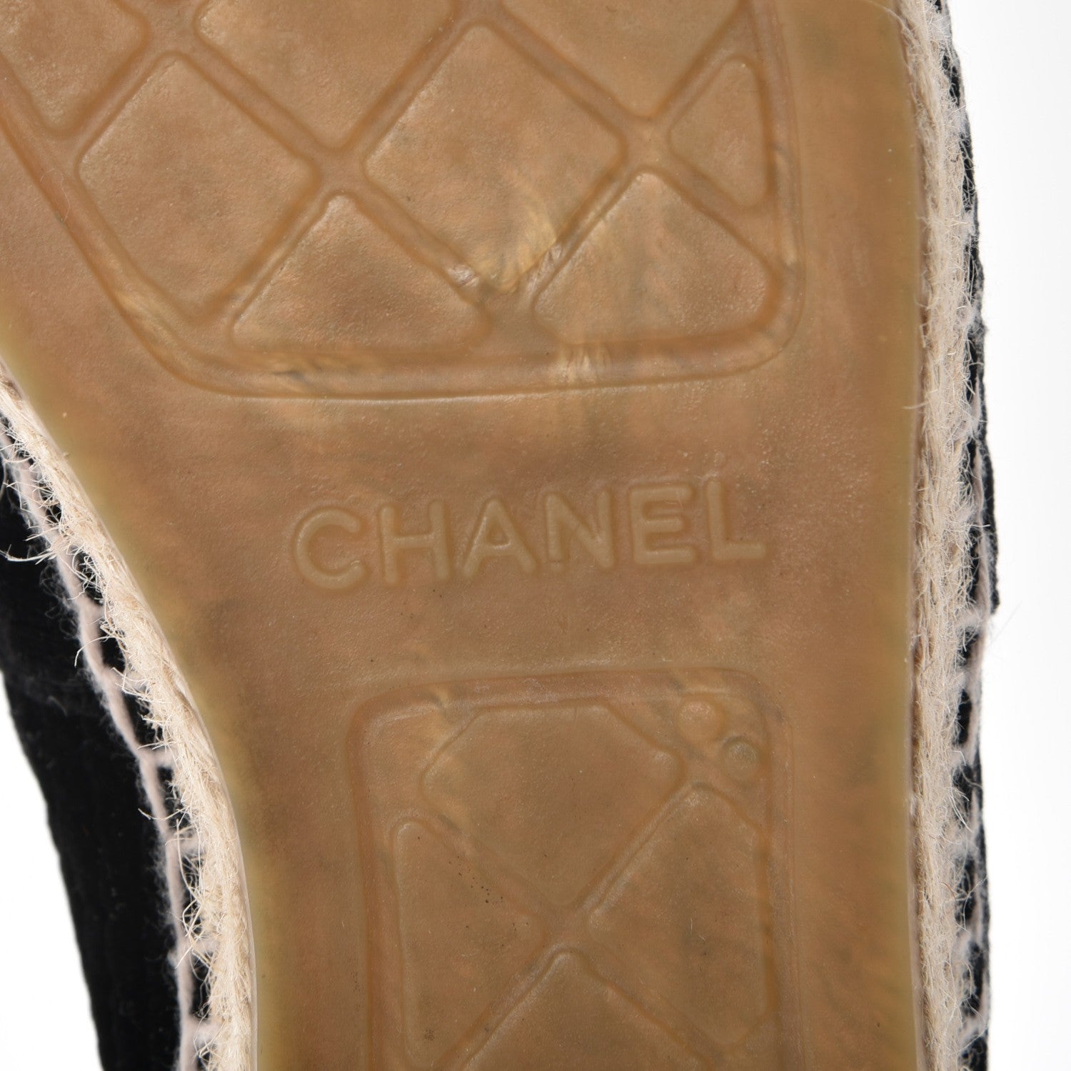 Chanel Velvet Grosgrain CC Espadrilles 37 Black 7 of 10