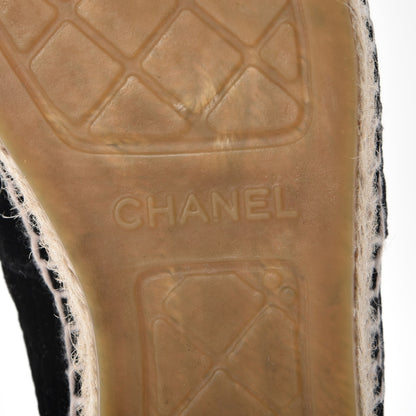 Chanel Velvet Grosgrain CC Espadrilles 37 Black 7 of 10