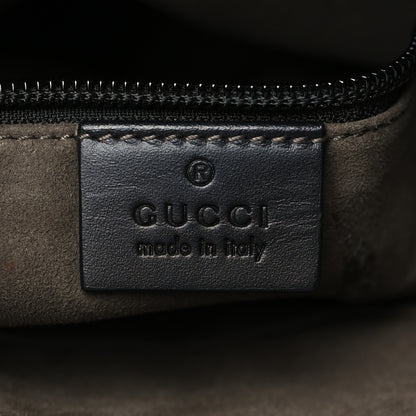 Gucci Guccissima Signature Medium Flat Messenger Bag Black 6 of 11