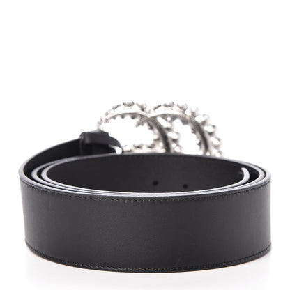 Gucci Calfskin Crystal Double G 40mm Belt 100 40 Black 3 of 10
