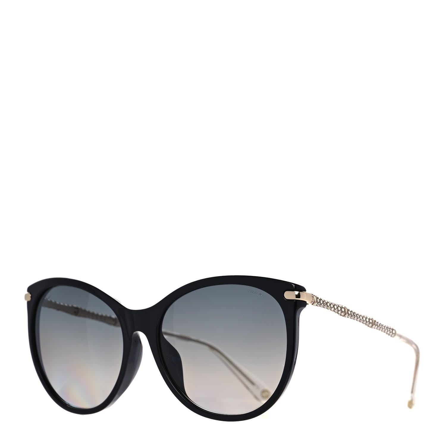 Gucci Crystal Bamboo Cat Eye GG3777 Sunglasses Black Gold 1 of 10
