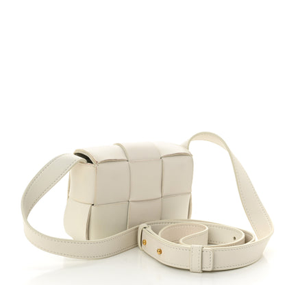 Bottega Veneta Lambskin Maxi Intrecciato Extra Mini Cassette Crossbody Bag White 3 of 9