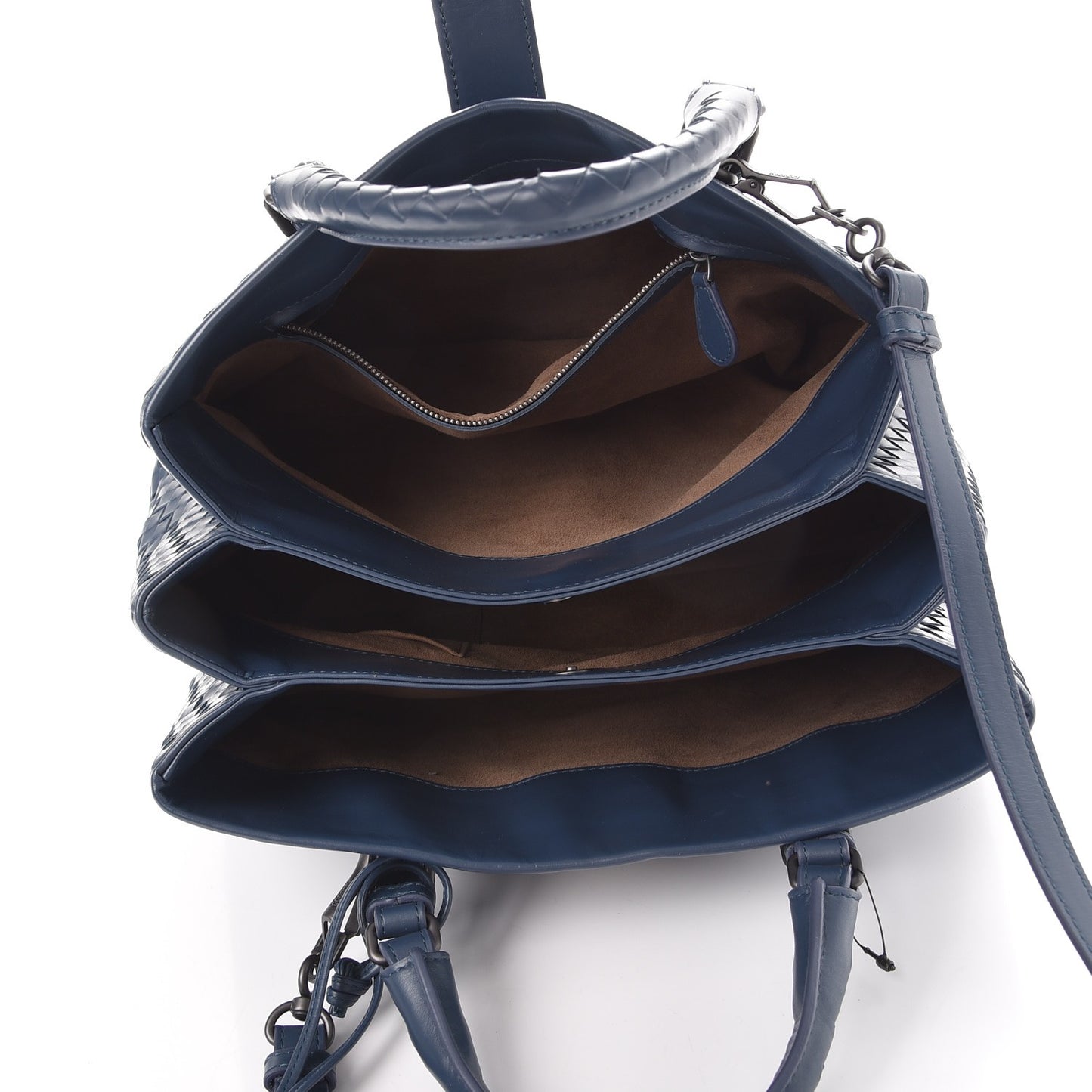 Light Calf Intrecciato Small Roma Denim