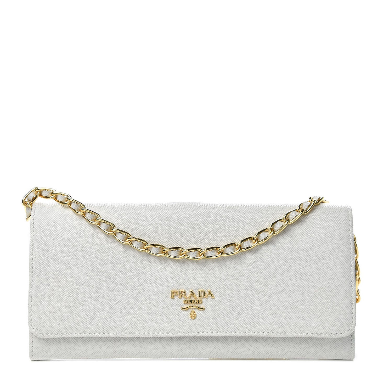 Saffiano Metal Oro Chain Wallet Talco