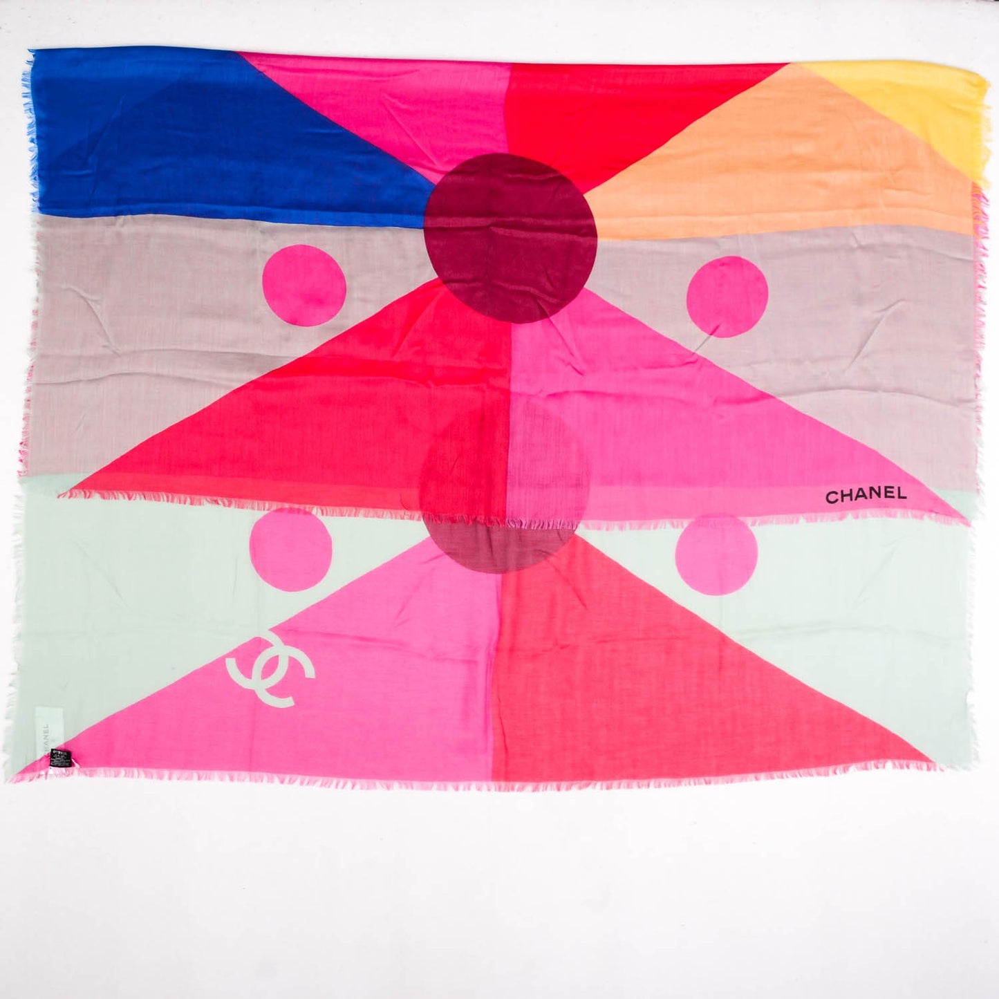 Cotton Cashmere Fringe Stole Fuchsia