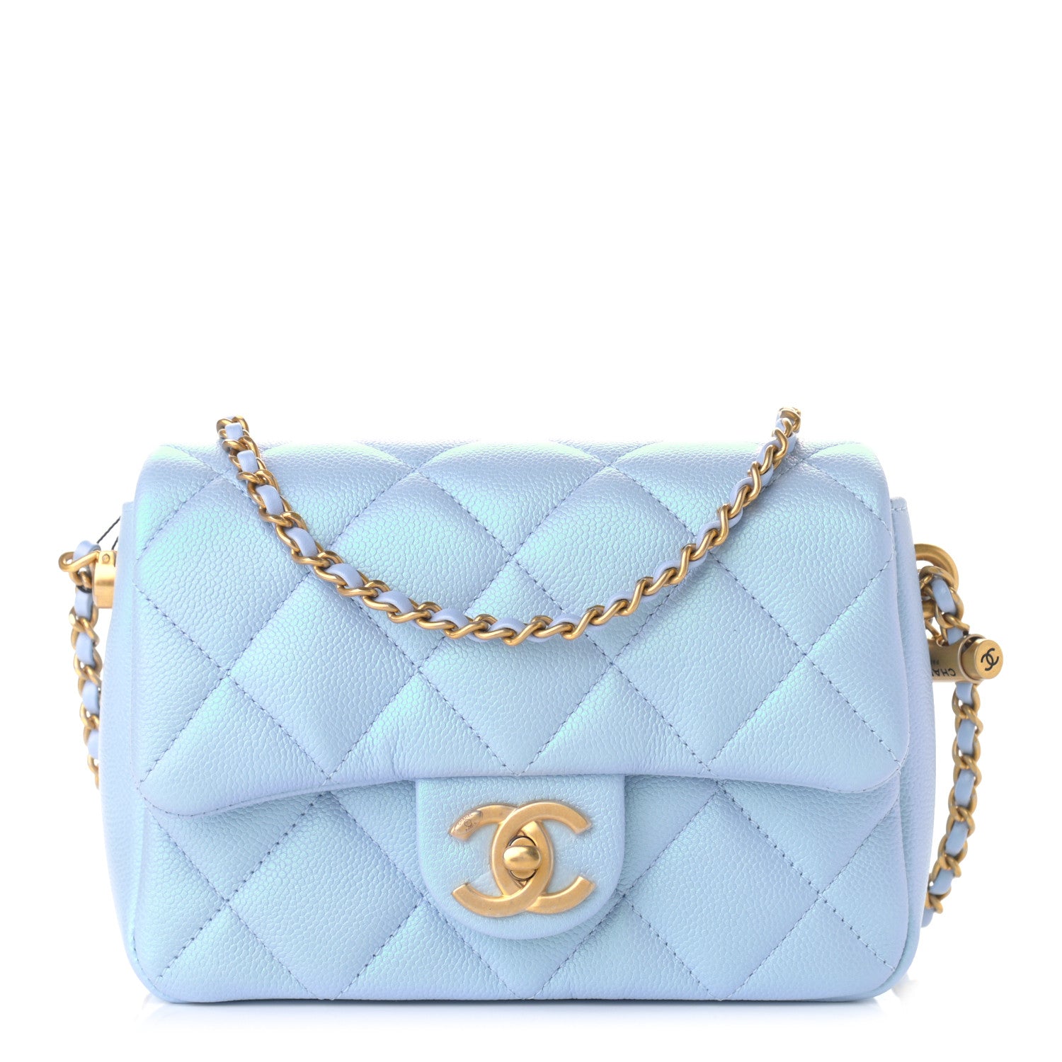 Chanel Iridescent Caviar Quilted Mini My Perfect Flap Light Blue 1 of 9