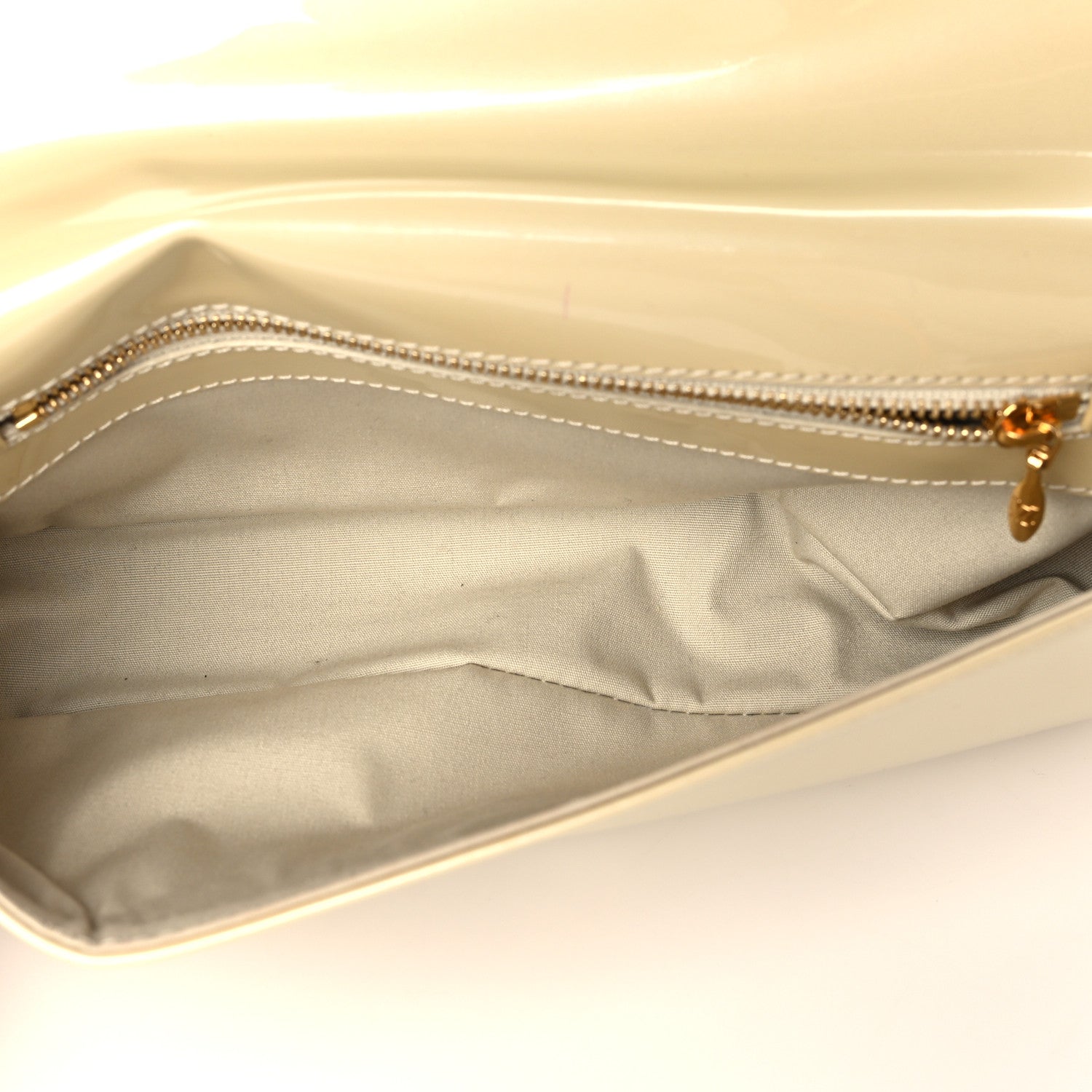 Louis Vuitton Patent Sobe Clutch Creme 5 of 7
