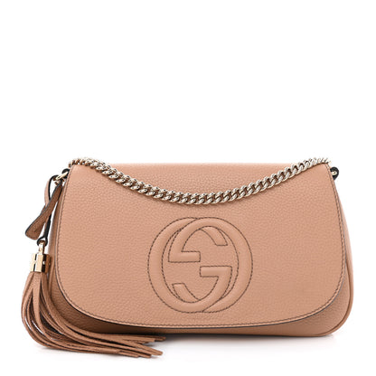 Gucci Pebbled Calfskin Medium Soho Flap Crossbody Camelia 1 of 10
